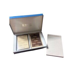Vintage 1980s Cadillac Congress Playing Cards & Notepad Set Classic Gift Boxed